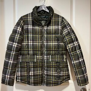 Ralph Lauren Checkered Puffer Jacket - Black, Yellow, White
